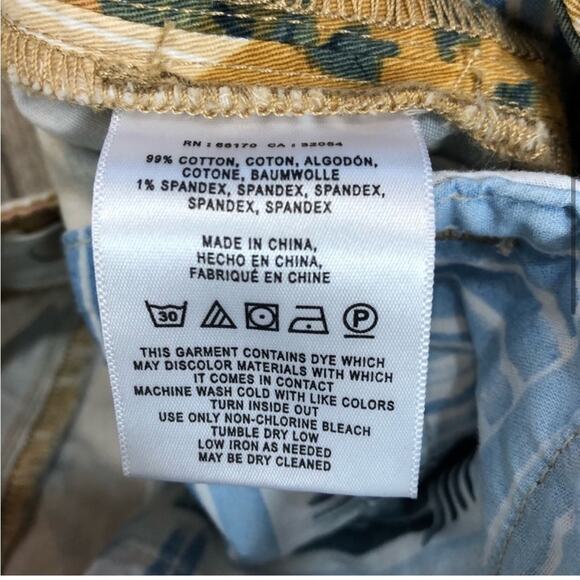 Chino by Anthropologie cotton tan and green printed pants - Picture 6 of 6